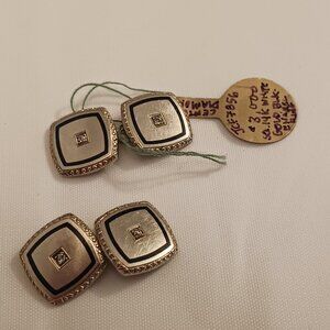 Gorgeous 14K White Gold Cufflinks – Diamonds – Jeweler’s Tag - $3,000 – Vintage